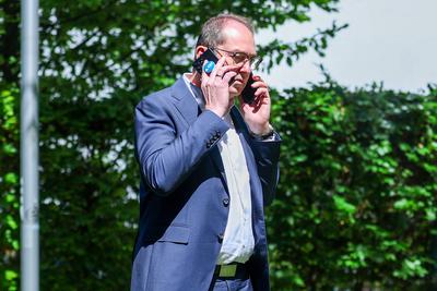 Pressekonferenz nach Sitzung des CSU-Vorstands-stock-foto