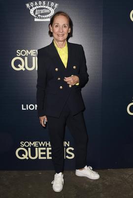 NEW YORK, NY - APRIL 17: Laurie Metcalf at the NY Special Screening Of Somewhere In Queens at Metrograph in New York Cit-stock-foto