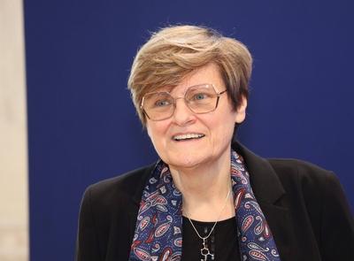 Katalin KARIKO - Nobelpreistr?gerin im Josephinum-stock-foto