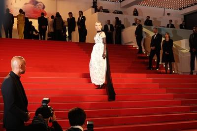 78eme Festival International du Film de Cannes. Mont?e des marches La femme la plus riche du monde. VOISIN-stock-photo