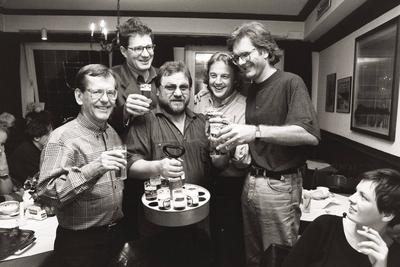 WDR TV-Show - Schmidteinander Folge 20 // 12.10.1992 - Auf dem Bild ist der Kabarettist Herbert Feuerstein (links), der-stock-foto