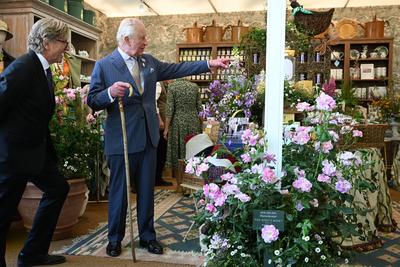 King Charles and Queen Camilla at Chelsea Flower Show-stock-photo