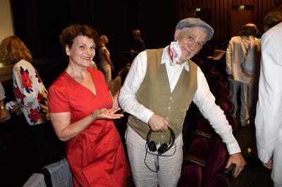 Gayle Tufts und Ilja Richter beim Photocall anl?sslich der Spielzeiter?ffnung nach der Corona-Pause in der Kom?die am K-stock-foto