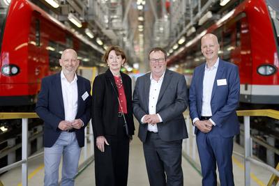 Frederik Ley, Henriette Reker, Oliver Krischer und Harmen van Zijderveld-stock-foto