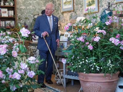 King Charles and Queen Camilla at Chelsea Flower Show-stock-photo