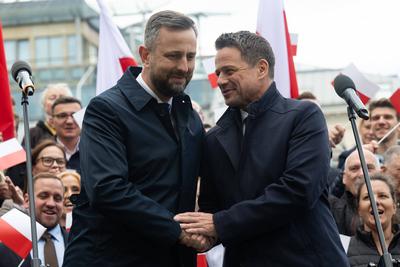 RAFAL TRZASKOWSKI PRESS CONFERENCE - PRESIDENTIAL CAMPAIGN IN POLAND-stock-photo