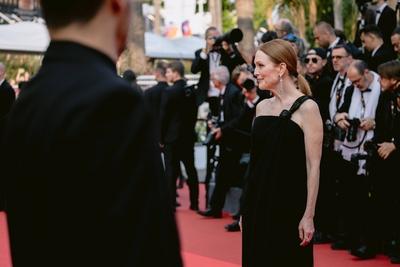 78eme Festival International du Film de Cannes. Mont?e des marches du film The Phoenician Theme. BAELEN-stock-photo