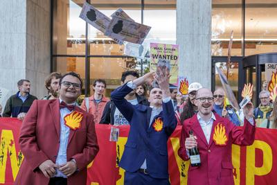 Campaigners Stage Oil Spill Outside Shell  HQ-stock-photo