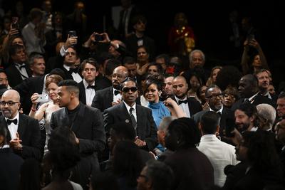Exclusif: 78eme Festival International du Film de Cannes. Atmosphere a la fin de la projection du film Higest 2 Lowest-stock-photo