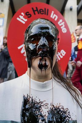 Campaigners Stage Oil Spill Outside Shell  HQ-stock-photo