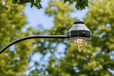 Umr?stung von Gaslaternen auf LED-stock-foto