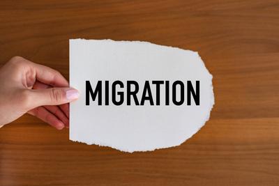 Migration sign.-stock-foto