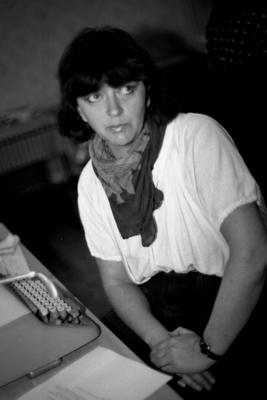 Rostocker Journalistin deckt 1989 geheimen IMES Waffenhandel auf Die Rostocker Journalistin Frauke Kaberka deckte Anfang-stock-photo