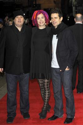 Andy Wachowski, Lana Wachowski and Tom Tykwer at the UK film premiere of Cloud Atlas held at the Curzon Mayfair in Londo-stock-foto