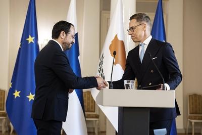 President of Cyprus visiting Finland-stock-foto