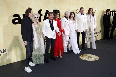 John Taylor, Gela Nash, Roger Taylor, Gisella Bernales, Nick Rhodes, Alexandra Stama, Simon Le Bon, Yasmin Le Bon-stock-foto