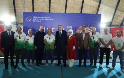 Turkish President Recep Tayyip Erdo?an visits the 7th Traditional Sports Cultural Festival-stock-foto