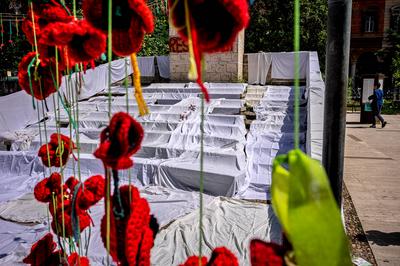 A Shroud for Gaza in Rome-stock-foto