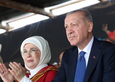 Turkish President Recep Tayyip Erdo?an visits the 7th Traditional Sports Cultural Festival-stock-foto