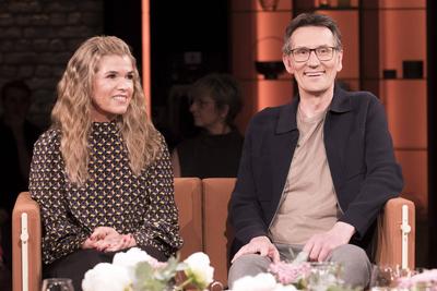 Anke Engelke und Kristian Thees-stock-foto