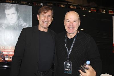 Michael Pare und Uwe Boll beim Weekend of Hell 2023 in der Turbinenhalle. Oberhausen, 02.09.2023 *** Michael Pare and Uw-stock-foto