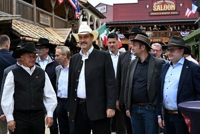 Wiederer?ffnung der neuen Main Street der Westernstadt Pullman City in Eging-stock-foto