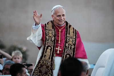 Rome, Pope Leo XIV takes office on the Roman Chair in the Basilica of St. John Lateran.-stock-foto