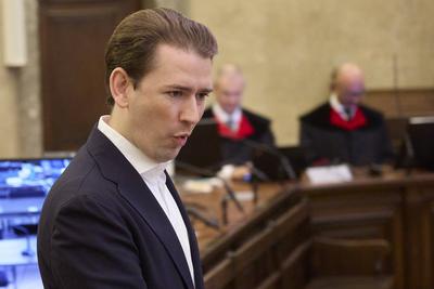  Wien 20.10.2023 - Fortsetzung Prozess gegen Ex-Bundeskanzler Kurz - Heute wurde im Grosser Schwurgerichtssaal im Lande-stock-foto