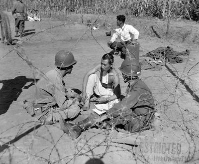 RECORD DATE NOT STATED Korea: During the Korean War (1950-1953) an interrogation team of the US 7th Infantry Division qu-stock-photo