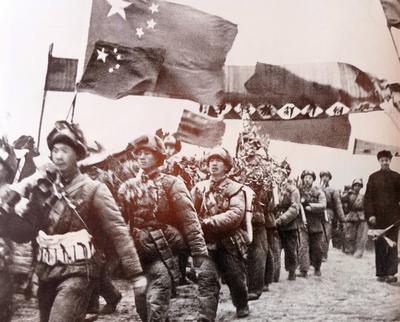 Chinese forces entering the Korean War, between North Korea and South Korea from 25 June 1950 to 27 July 1953. It began-stock-foto