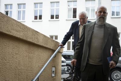 Egon Krenz, Holger Friedrich-stock-foto