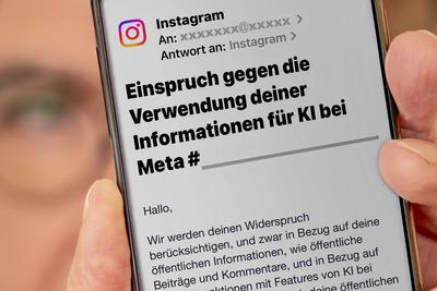 Meta, Einspruch gegen KI-Training, Einspruch gegen die Verwendung der Eigenen Informationen f?r KI-Training, Best?tigungsmail nach Widerspruch, M?nchen, 26. Mai 2025-stock-foto