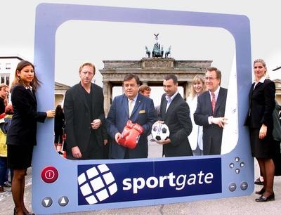 Thema: PK mit Boris Becker, Dr. Helmut Thoma, Paulus Neef (Pixelpark) u. Manfred von Richthofen zum Internet Auftritt vo-stock-photo