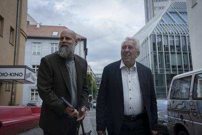 Egon Krenz, Holger Friedrich-stock-foto