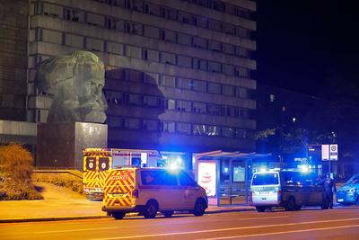 Polizeieinsatz am Marx-stock-foto