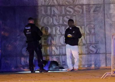 Polizeieinsatz am Marx-stock-foto