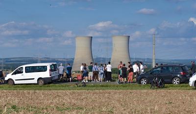 16.08.2024, xblx, AKW Grafenrheinfeld, Sprengung der K?hlt?rme, emwirt, am 16.08.2024 wurden die beiden Kuehltuerme des-stock-foto