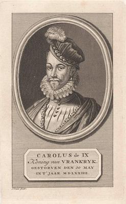 Portret van Karel IX, koning van Frankrijk.Portrait of Charles IX, king of France. In the context of its name, function-stock-foto