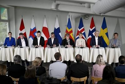 Nordic Prime Ministers Summer Meeting at Paimio Sanatorium-stock-photo