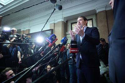  Wien 23.02.2023 - Letzter Verhandlungstag im Prozess gegen Ex-Bundeskanzler Kurz - Heute wurde im Grosser Schwurgerich-stock-foto