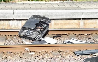 LKW Unfall-stock-foto