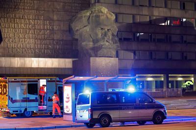 Polizeieinsatz am Marx-stock-foto