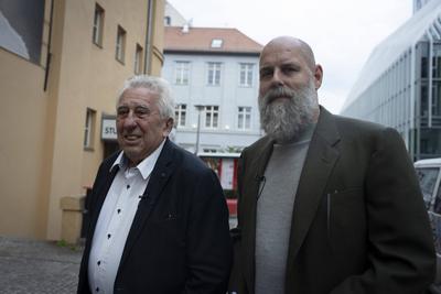 Egon Krenz, Holger Friedrich-stock-foto