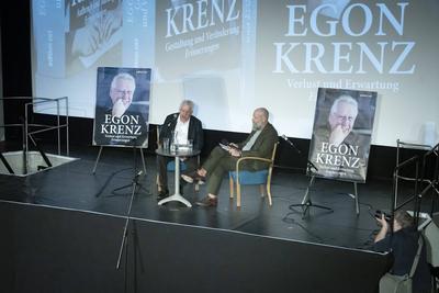 Egon Krenz, Holger Friedrich-stock-foto