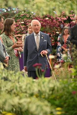 King Charles and Queen Camilla at Chelsea Flower Show-stock-photo