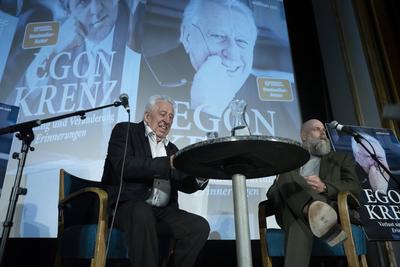 Egon Krenz, Holger Friedrich-stock-foto