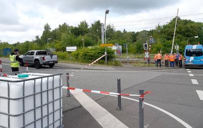 LKW Unfall-stock-foto