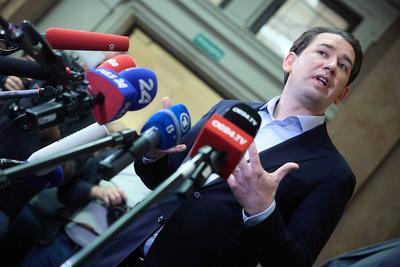  Wien 23.02.2023 - Letzter Verhandlungstag im Prozess gegen Ex-Bundeskanzler Kurz - Heute wurde im Grosser Schwurgerich-stock-foto