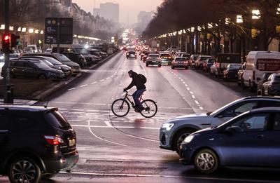 Berlin Radfahrer-stock-foto