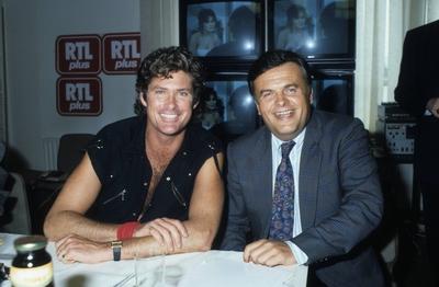 David Hasselhoff li mit Dr Helmut Thoma 06 87 rag David Hasselhoff mit Dr Helmut Thoma zu Besu-stock-photo